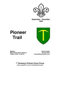 September - December 2005 Pioneer Trail Meeting