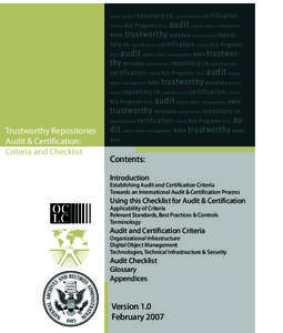preservation  repository CRL specifications certification audit digital object management