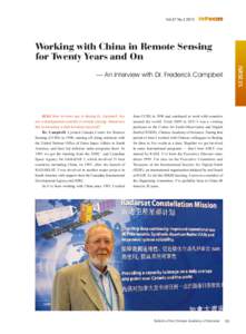 Vol.27 No[removed]InFocus Working with China in Remote Sensing for Twenty Years and On