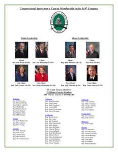 Congressional Sportsmen’s Caucus Membership in the 114th Congress  Senate Leadership: Chair: Sen. Jim Risch (R-ID)