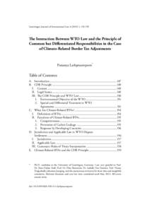 Goettingen WTO Law Journal and the of International Principle of Common