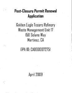 Tesoro Golden Eagle Refinery Part AB Application Part 1 Pages 1-51