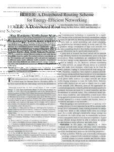 IEEE JOURNAL ON SELECTED AREAS IN COMMUNICATIONS, VOL. 34, NO. 5, MAYHDEER: A Distributed Routing Scheme for Energy-Efficient Networking