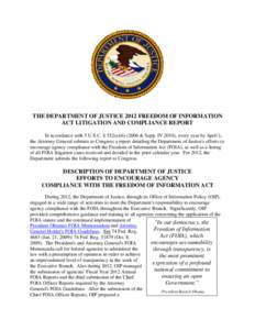 2012 FOIA Litigation and Compliance Report