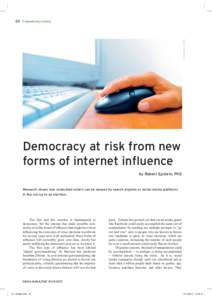 © Aramanda - Fotolia  24 Empowering citizens Democracy at risk from new forms of internet inﬂuence