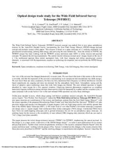 Invited Paper  Optical design trade study for the Wide Field Infrared Survey Telescope [WFIRST] a