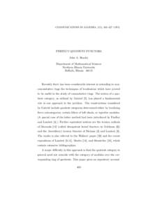 COMMUNICATIONS IN ALGEBRA, 2(5), 403–[removed]PERFECT QUOTIENT FUNCTORS John A. Beachy Department of Mathematical Sciences Northern Illinois University