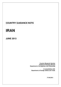 Country Guidance Note - Iran - June 2013