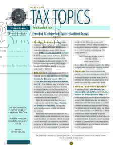 Franchise Tax Reporting Tips for Combined Groups