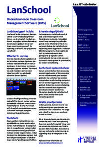 LanSchool  t.a.v. ICT-coördinator Ondersteunende Classroom Management Software (CMS)