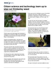 Citizen science and technology team up to wipe out Kimberley weed