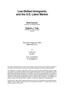 Low-Skilled Immigrants and the U.S. Labor Market