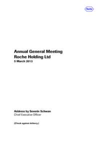   Annual General Meeting Roche Holding Ltd 5 March 2013