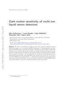 Prepared for submission to JCAP  arXiv:1506.08309v2 [physics.ins-det] 3 Sep 2015 Dark matter sensitivity of multi-ton liquid xenon detectors