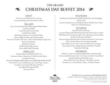 The Gr and  CHRISTMAS DAY BUFFET 2014 a b 				 Soup