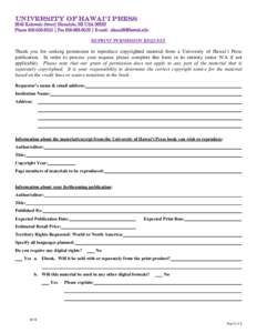 Microsoft Word - UH Press Reprint Permission Form
