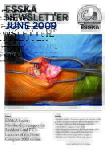 ESSKA NEWSLETTER JUNE 2009 News