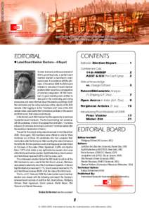 EDITORIAL  CONTENTS n Latest Board Member Elections – A Report
