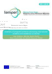 WPWORKING PAPER SERIES Temporary versus Permanent Migration  Inventory of programs aimed at attracting international