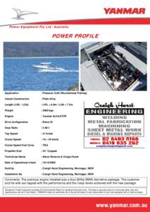 Power Equipment Pty Ltd - Australia  POWER PROFILE Application