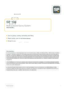 ®  SP 106 Multi-purpose Epoxy System Product Data Sheet
