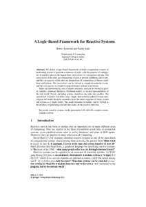 A Logic-Based Framework for Reactive Systems Robert Kowalski and Fariba Sadri Department of Computing Imperial College London {rak,[removed]}
