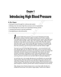 Chapter 1  AL Introducing High Blood Pressure  Moving the blood through the cardiovascular system
