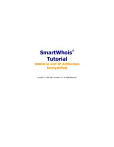 SmartWhois Tutorial ®  Domains and IP Addresses