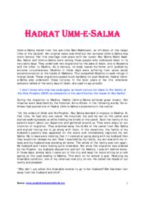 Microsoft Word - Hadrat Umm e Salma.doc