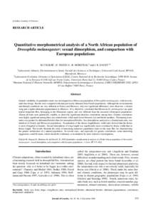 c Indian Academy of Sciences  RESEARCH ARTICLE  Quantitative morphometrical analysis of a North African population of