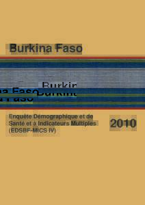 Burkina Faso  Enquête Démographique et de Santé et à Indicateurs Multiples (EDSBF-MICS IV)