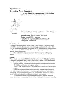 A publication of  Growing New Farmers A northeast service providers consortium  GNF Professional Development Series #216