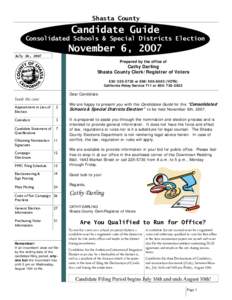 Shasta County  Candidate Guide Consolidated Schools & Special Districts Election