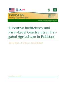 Allocative Inefficiency and Farm-Level Constraints in Irrigated Agriculture in Pakistan