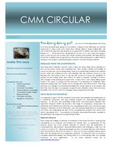 CMM CIRCULAR  CMM CIRCULAR SpringHas Spring Sprung yet? … Are we out of the deep freeze yet? Some