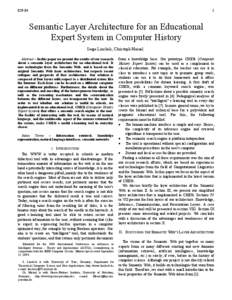 Semantic Layer Architecture for an Educational Expert System in Computer History