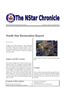 The NStar Chronicle Project North Star Association of Canada Volume 7| Issue 4| December[removed]North Star Restoration Report