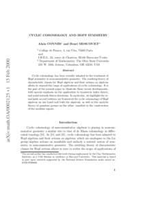 CYCLIC COHOMOLOGY AND HOPF SYMMETRY Alain CONNES1 and Henri MOSCOVICI2∗ arXiv:math.OAv1 15 Feb