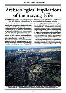 EGYPTIAN  ARCHAEOLOGY Archaeological implications of the moving Nile