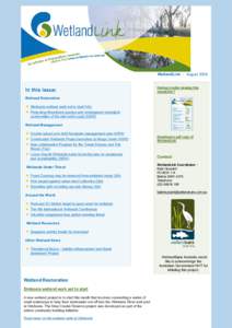 WetlandLink - August[removed]In this issue: Having trouble viewing this newsletter?