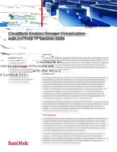 CASE STUDY  CloudByte Enables Storage Virtualization with the Help of SanDisk SSDs  Summary