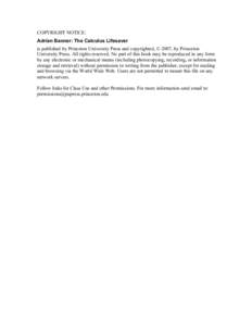 COPYRIGHT NOTICE: Adrian Banner: The Calculus Lifesaver is published by Princeton University Press and copyrighted, © 2007, by Princeton University Press. All rights reserved. No part of this book may be reproduced in a