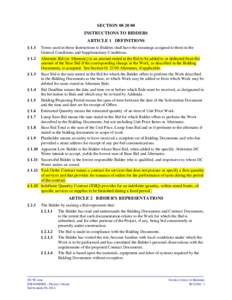 SECTIONINSTRUCTIONS TO BIDDERS ARTICLE 1 DEFINITIONS § 1.1 § 1.2