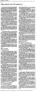 Mondale for President New York Times[removed]Current file); Oct 28, 1984; ProQuest Historical Newspapers The New York Times[removed]pg. E22