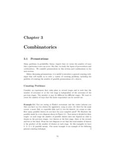 Chapter 3  Combinatorics 3.1  Permutations