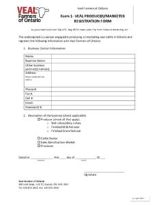 Microsoft Word - Form 1 Veal Producer-Marketer Registration Form