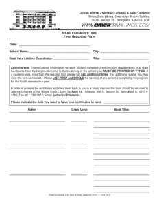 LD A 224: Read for a Lifetime Final Reporting Form
