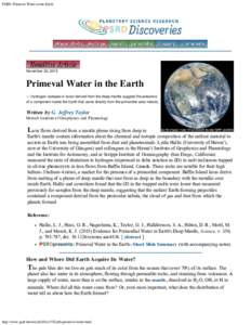 PSRD: Primeval Water in the Earth