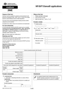 IVF/GIFT Elonva® applications  Purpose of this form Filling in this form
