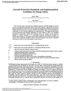 Aircraft Protection Standards and Implementation Guidelines for Range Safety